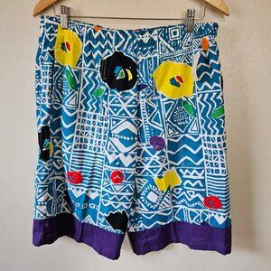 Vintage 80s 90s New Wave Cotton Shorts XL NWT
